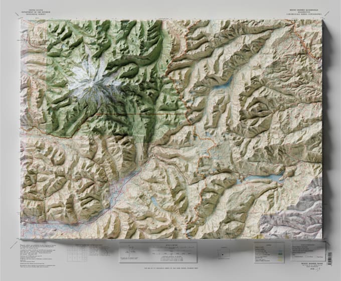create vintage shaded relief topographic or satellite map