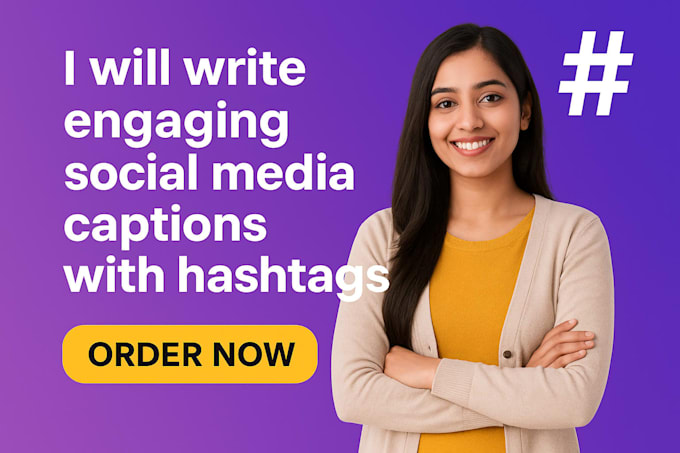 write catchy social media captions with trending hashtags
