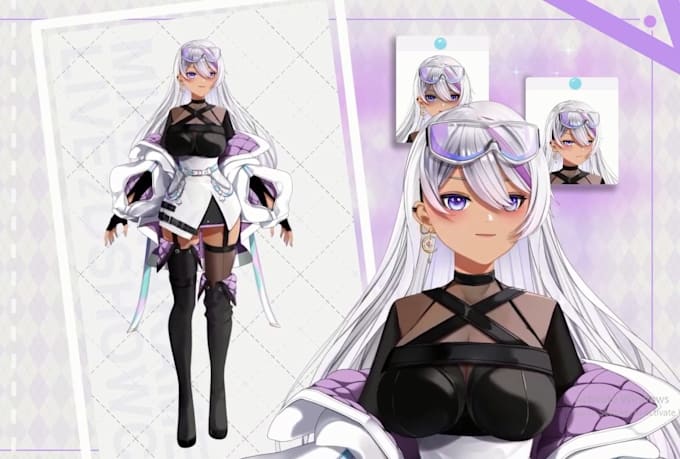draw, rig cute anime vtuber model, live2d 3d vtuber  model, female or male anime