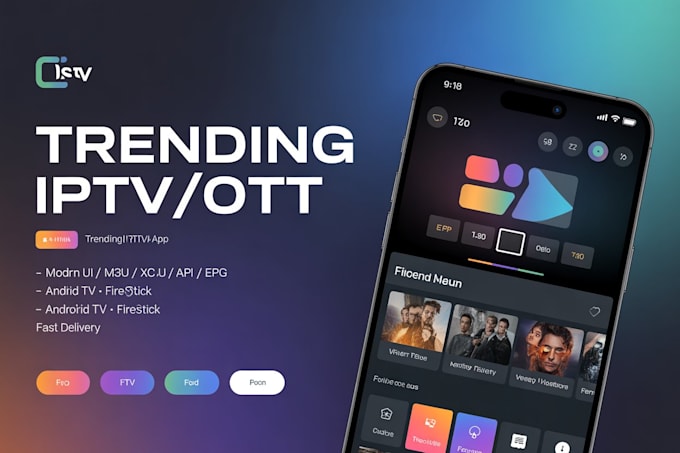Sviluppa un'app di streaming iptv o ott con interfaccia moderna come ...