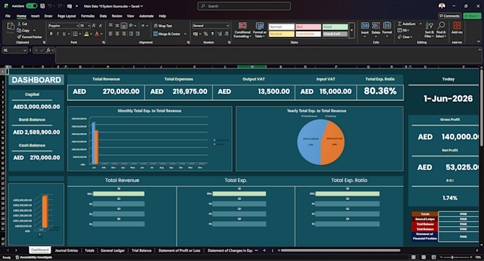 create a complete excel erp accounting system for small businesses