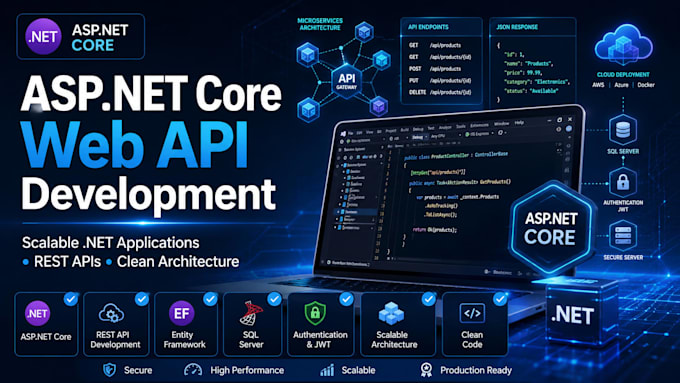 develop asp net core web API and scalable net applications