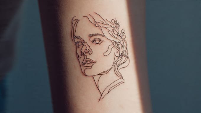 make a minimalist lineart tattoo design for you