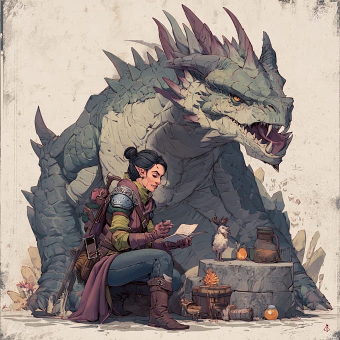 draw fantasy creatures and custom monster illustration