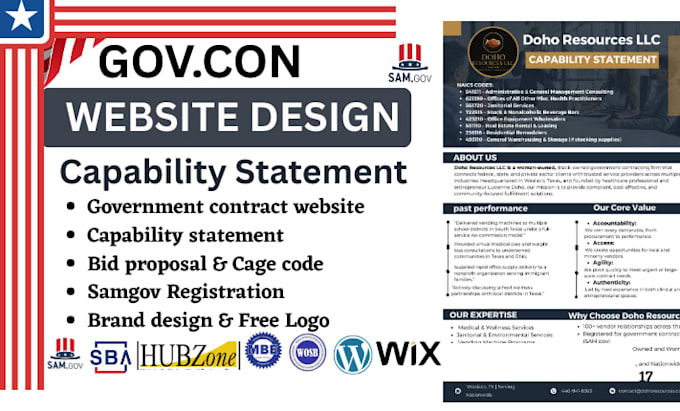 design effective capability statement and winning government contract website