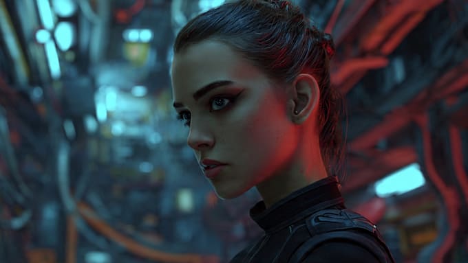 design stunning sci fi portrait art