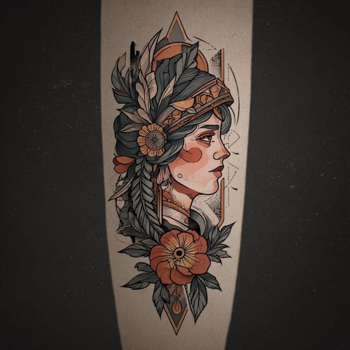 draw custom tattoo sleeve design unique modern