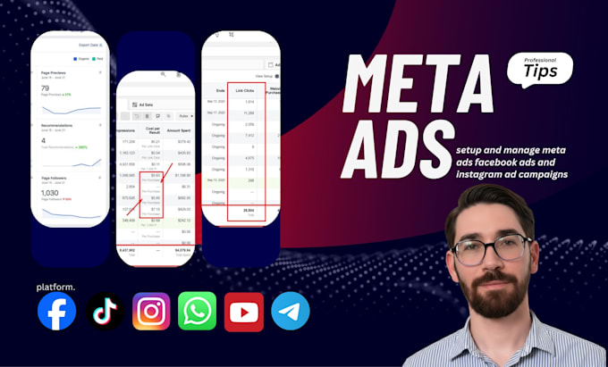 Setup and manage meta ads, facebook ads and instagram ad campaigns that ...