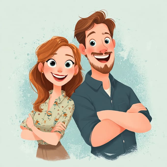draw couple and wedding portrait illustration