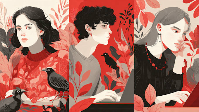 draw vectorised, modern, flat illustrations