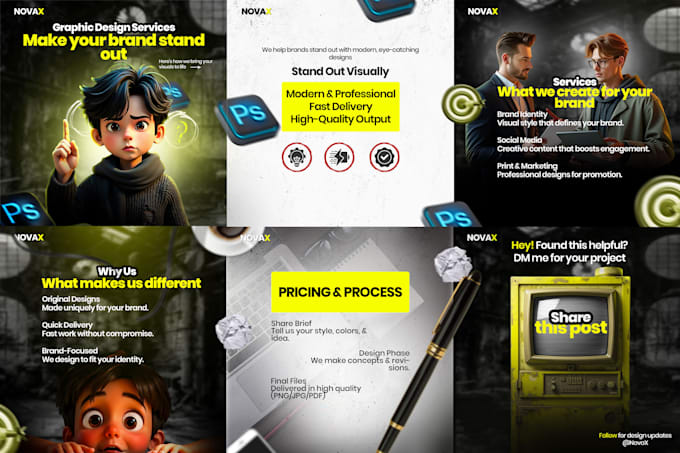 clean and engaging carousel designs for your brand