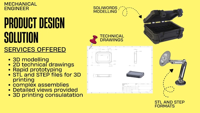 3d model and product design for 3d printing in solidworks