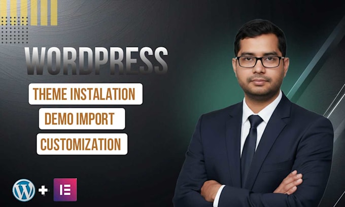 install wordpress theme, demo import and do customization with maintenance