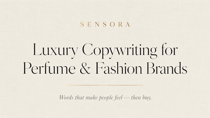 write luxury copywriting for perfume and fashion brands