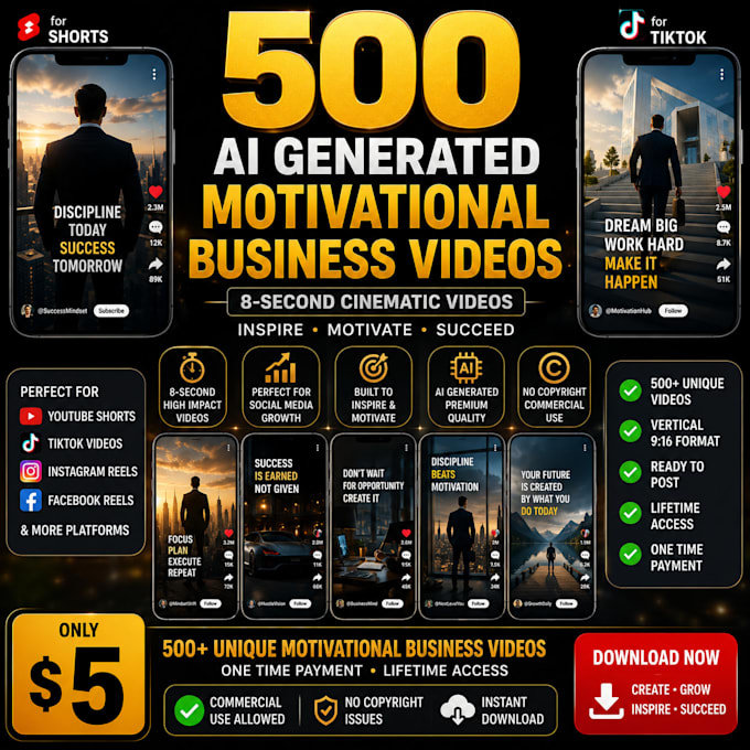 500 ai generated motivational business videos
