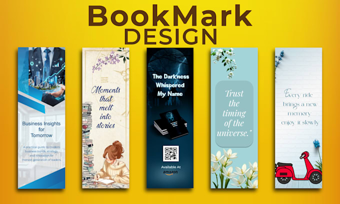 design clean, modern, and custom bookmark designs