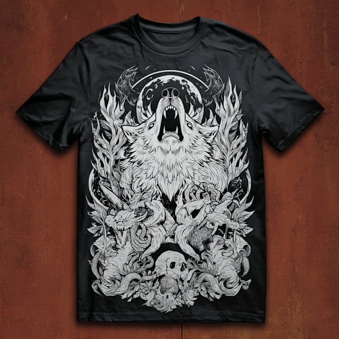 do amazing custom illustration t shirt design
