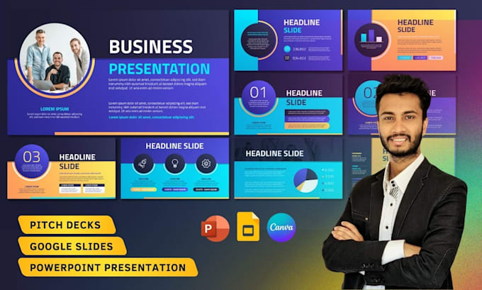 design pitch deck and modern ppt presentation