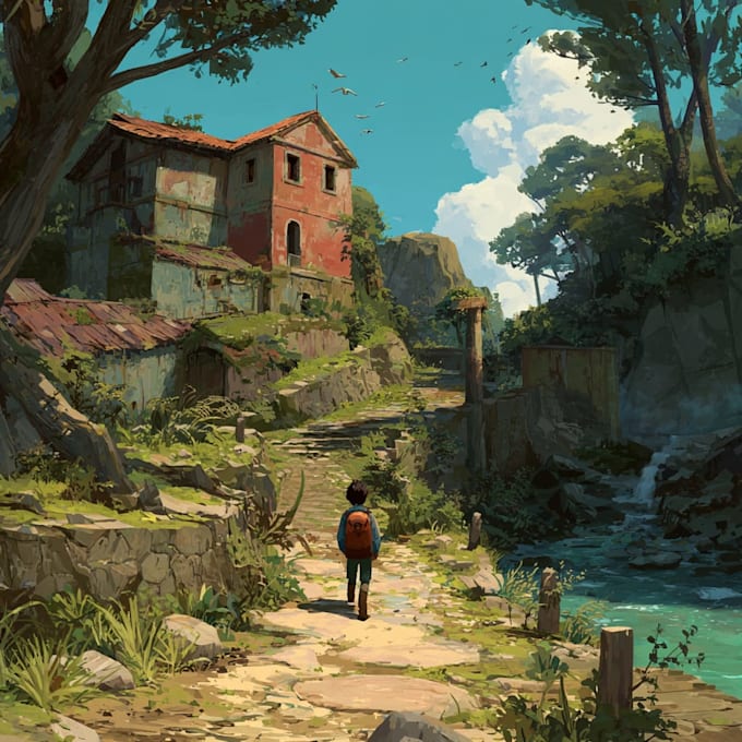 make amazing landscape and character illustration for you