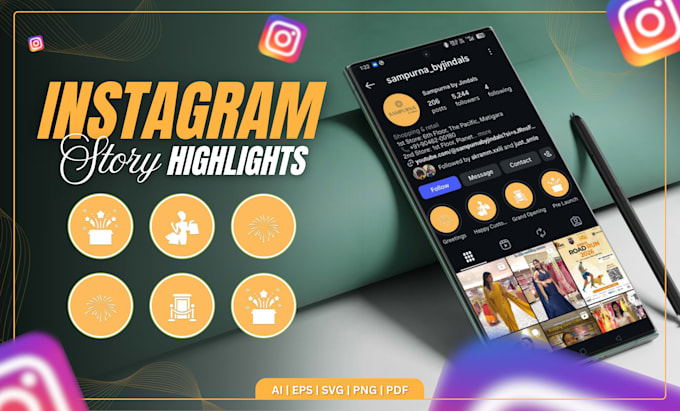 create custom instagram story highlights