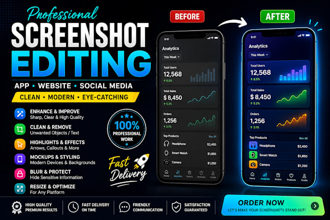 edit and enhance screenshots for apps, websites, and social media