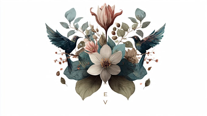 design a unique botanical boho logo