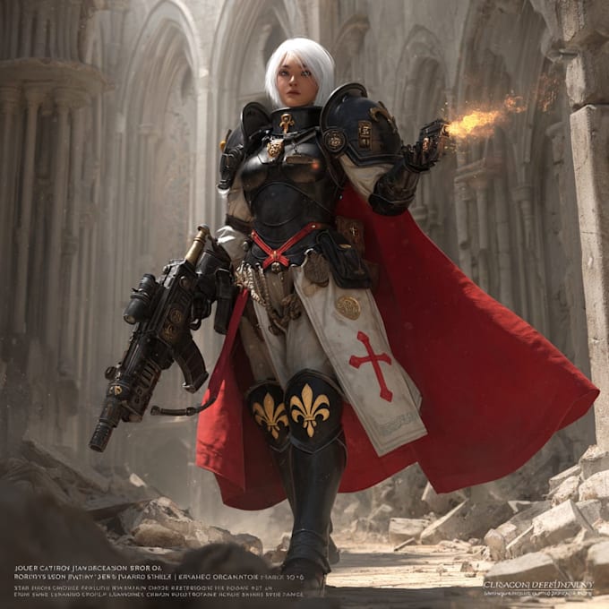 draw a fantasy or warhammer 40k character