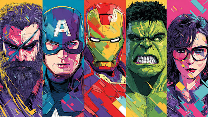 draw comic superhero pop art portraits