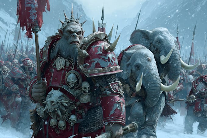 create a sci fi character art inspired by warhammer style