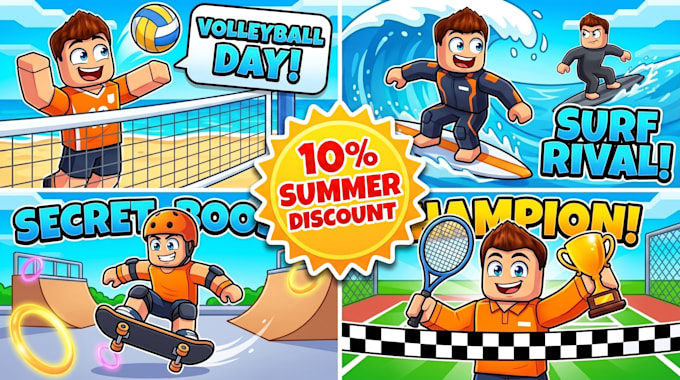 craft viral roblox logo and thumbnails with high quality