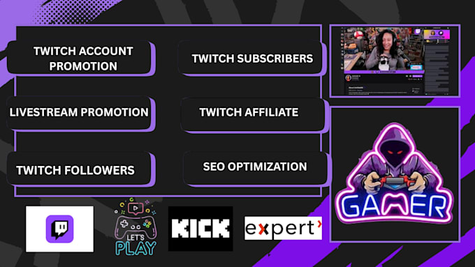 Twitch channel promotion,gamers channel,twitch super growth,live ...