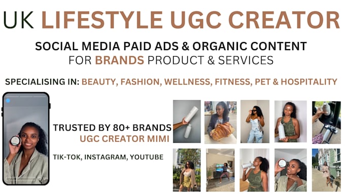create high quality ugc video social media ads, female, UK ugc content creator