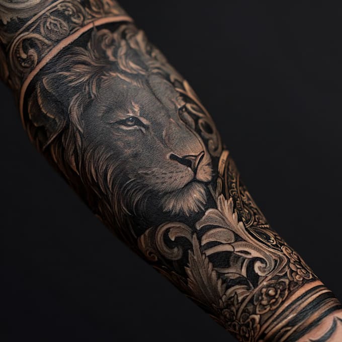make your sleeve tattoo, tribal tattoo, realistic tattoo,