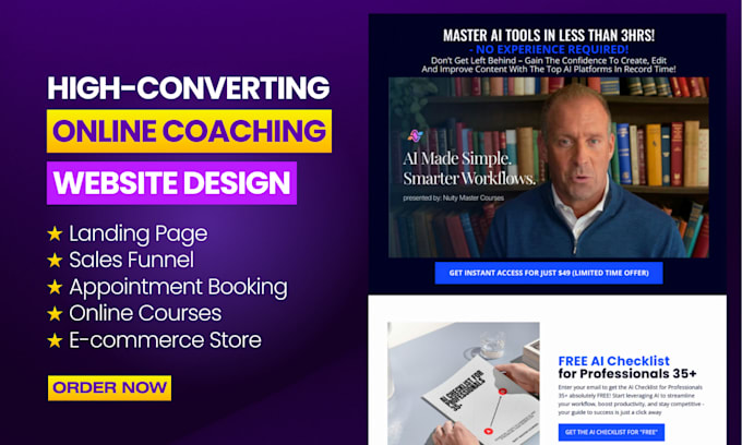 create a high ticket coaching sales funnel with landing page for online coaches