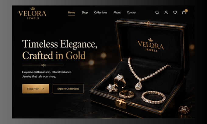 design luxury jewelry shopify store jewelry earring necklace jewelry website