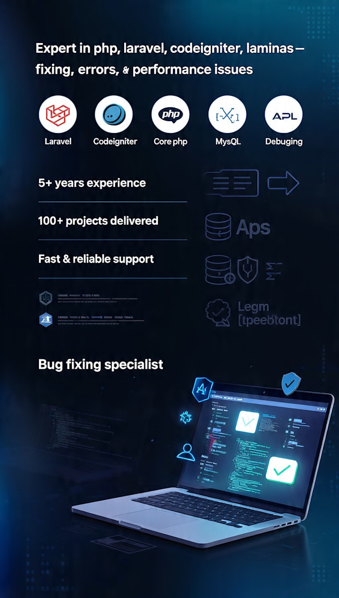 fix PHP, laravel, codeigniter, or laminas bugs and errors