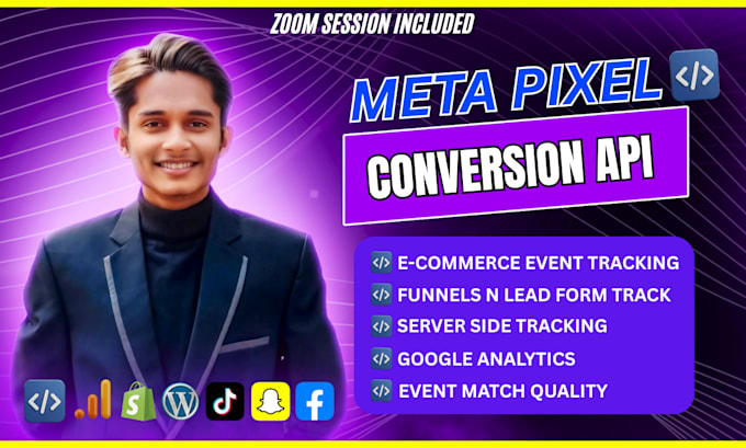 setup or fix facebook pixel, conversion API with server side tracking