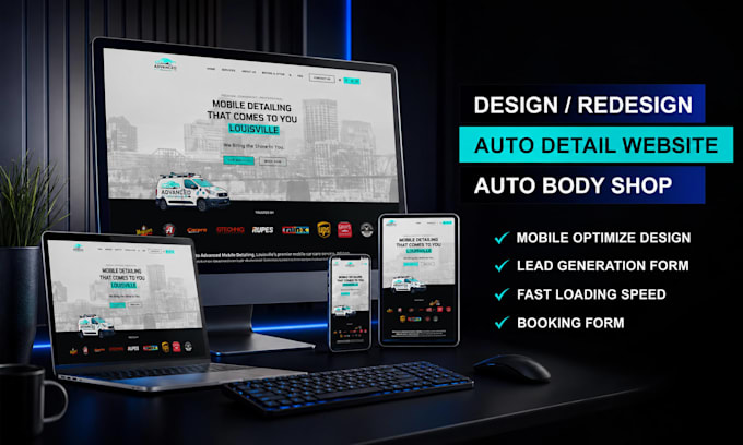 design car detailing, mobile detailing and ceramic coating wordpress websites