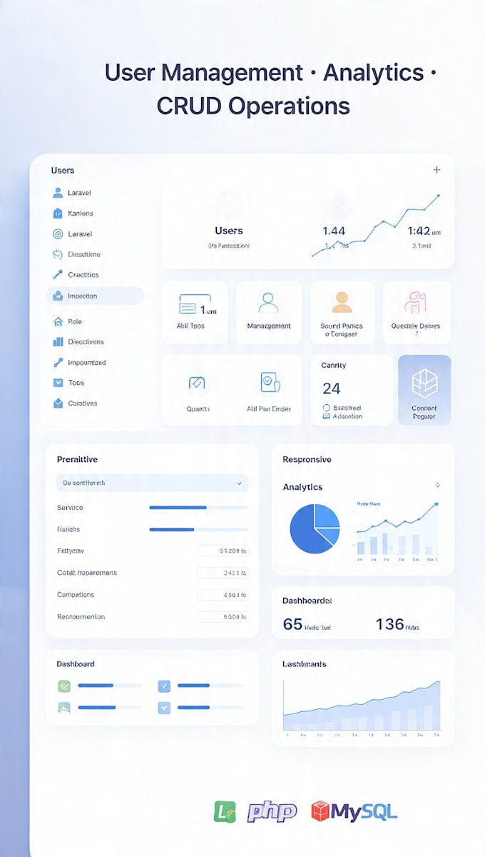 build admin panels dashboards in laravel or PHP