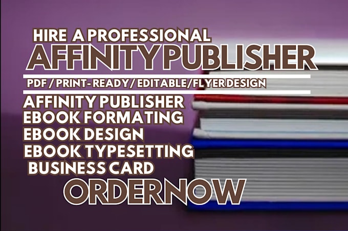 execute and layout your book or ebook in affinity publisher