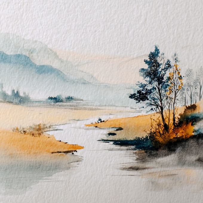 make watercolor landscape design