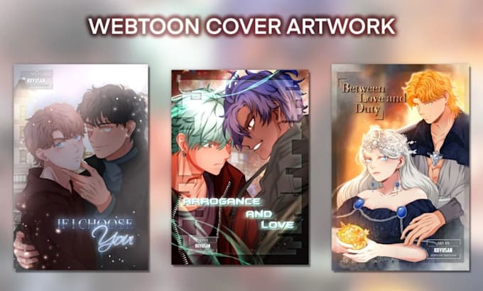 Draw webtoon cover light novel anime manhwa shonen book cover novel ...