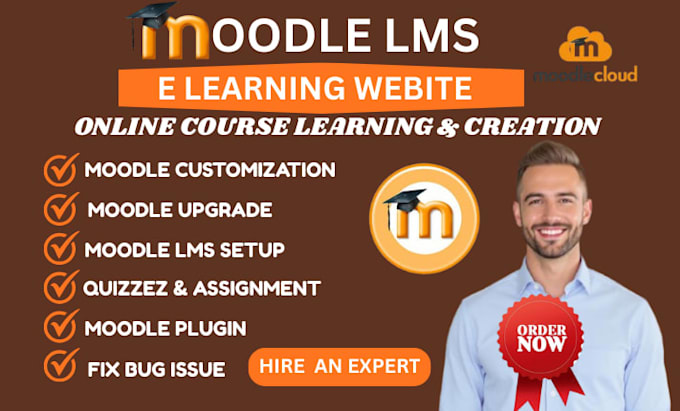 install,  moodle lms customize ,  upgrade, with course and quizzes setup