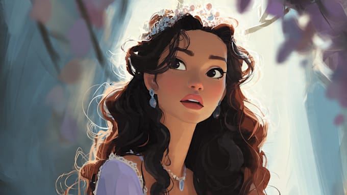 made a unique disney style portrait