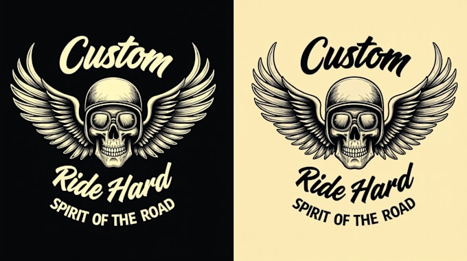 create beautiful biker skull logo