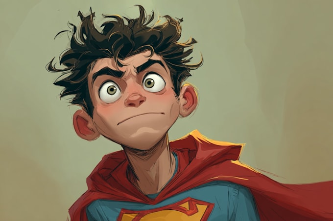 illustrate wonderful superhero comic cartoon character yourself