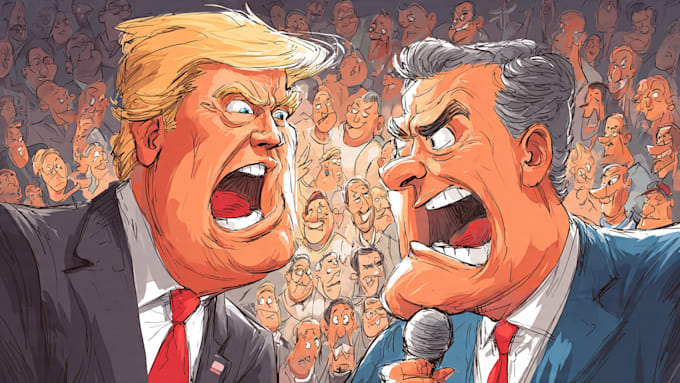 do a political cartoon art