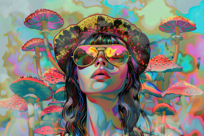 make trippy, psychedelic, surreal, illustrations designs