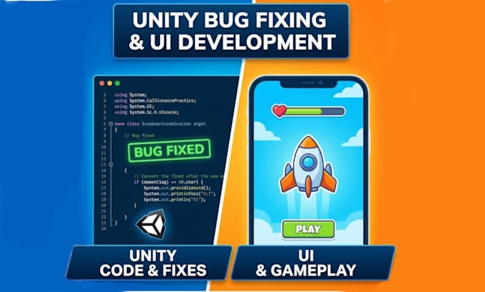 fix your unity game bugs crashes errors UI logic performance