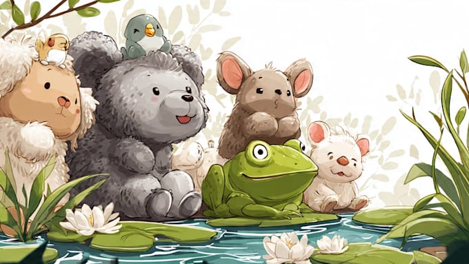 draw cute cartoon or animal illustration